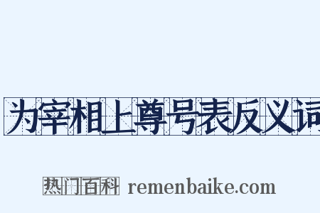 为宰相上尊号表反义词是什么意思的图片